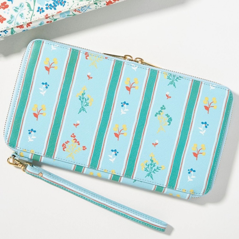 NEELY & CHLOE x PENCIL & PAPER CO. Travel Wallet - Clutch - Floral Stripe Design
